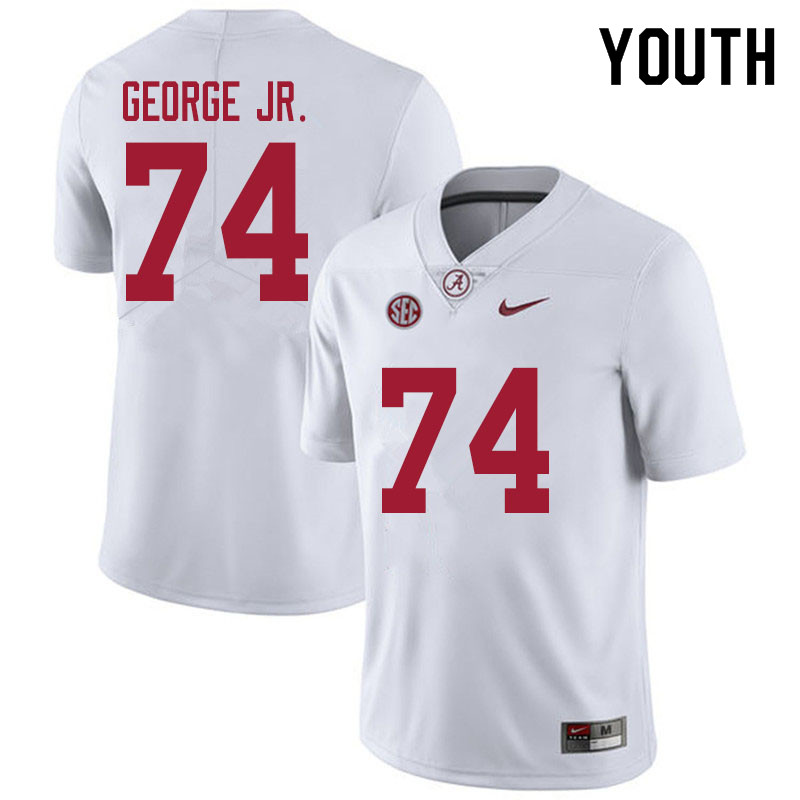 Alabama Crimson Tide Youth Damieon George Jr. #74 White NCAA Nike Authentic Stitched 2020 College Football Jersey UR16M11PY